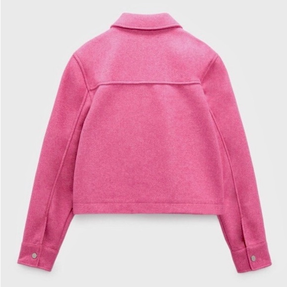 Zara Metal Button Cropped Jacket Pink - Picture 13 of 14